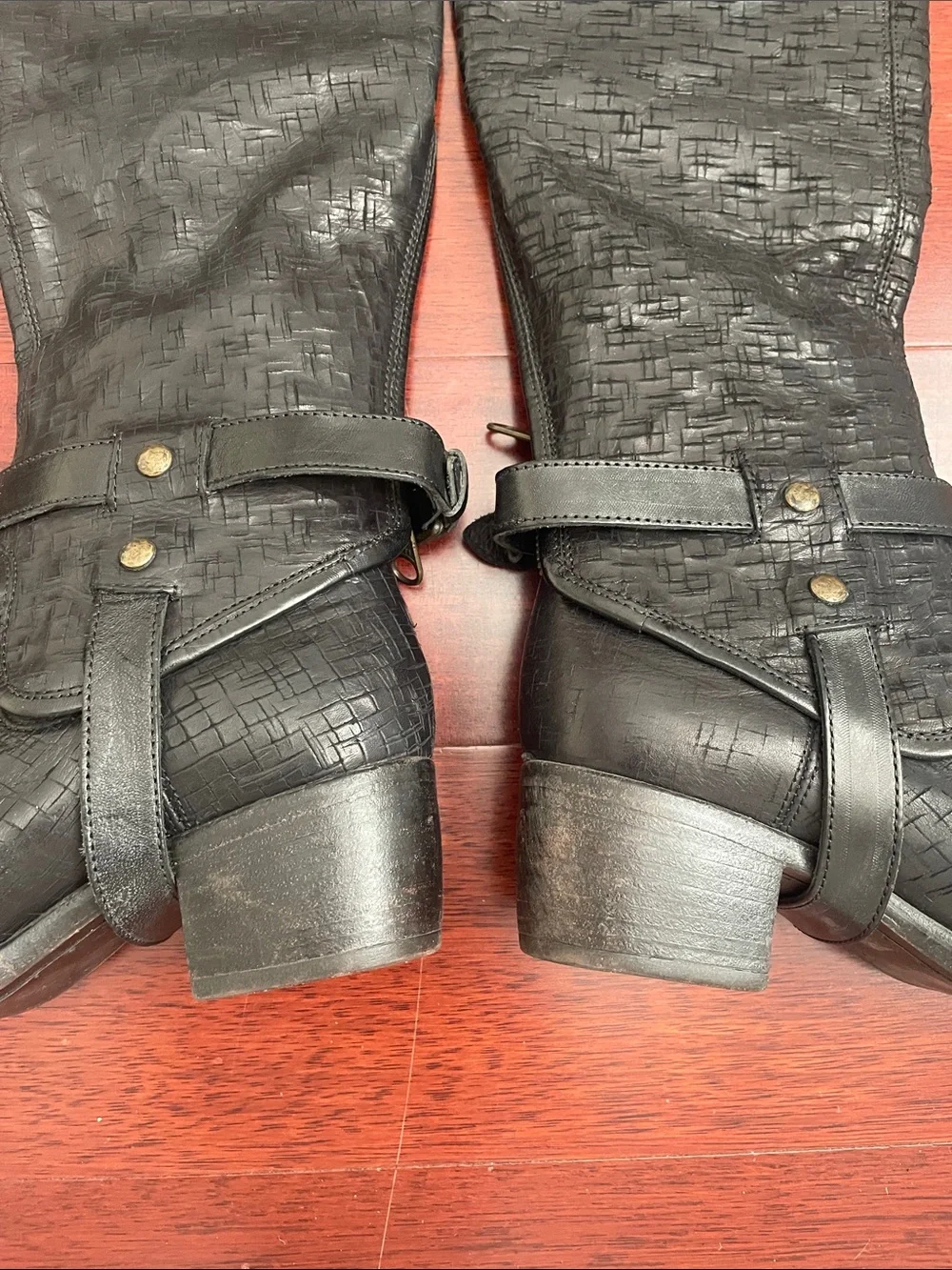 UGG Collection Cortona Weave Nero Black Italian Leather Convertible OTK Boots